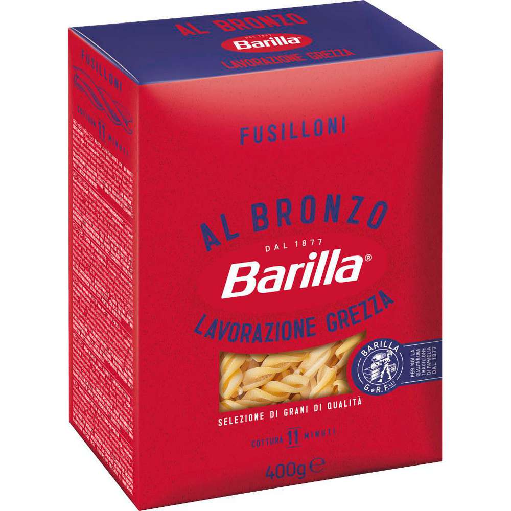 Barilla Al Bronzo Fusilloni, Pasta 400g MHD:1.1.27