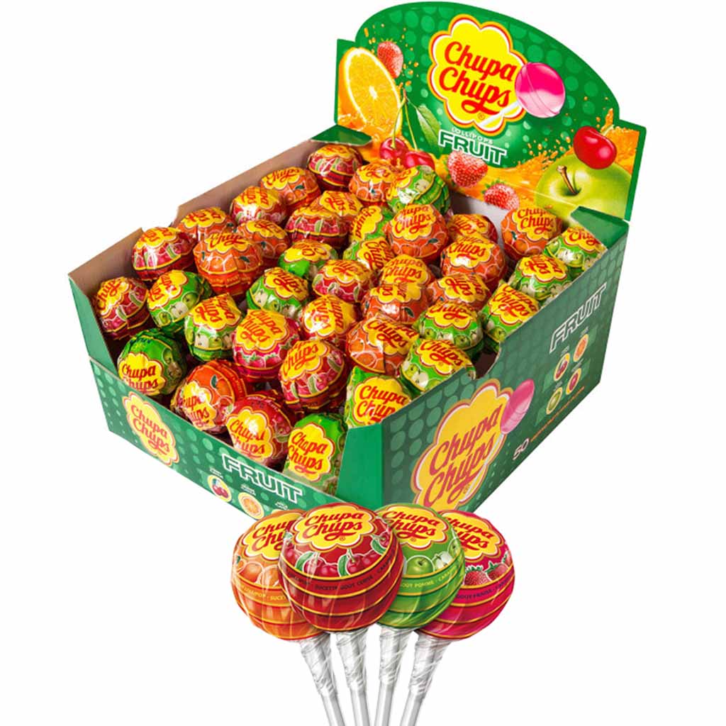 Chupa Chups Frucht Lollipops Lutscher 50er 600g MHD:30.1.23