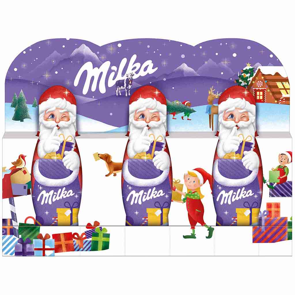 Milka Weihnachtsmann Alpenmilch 3er 45g MHD:31.3.25