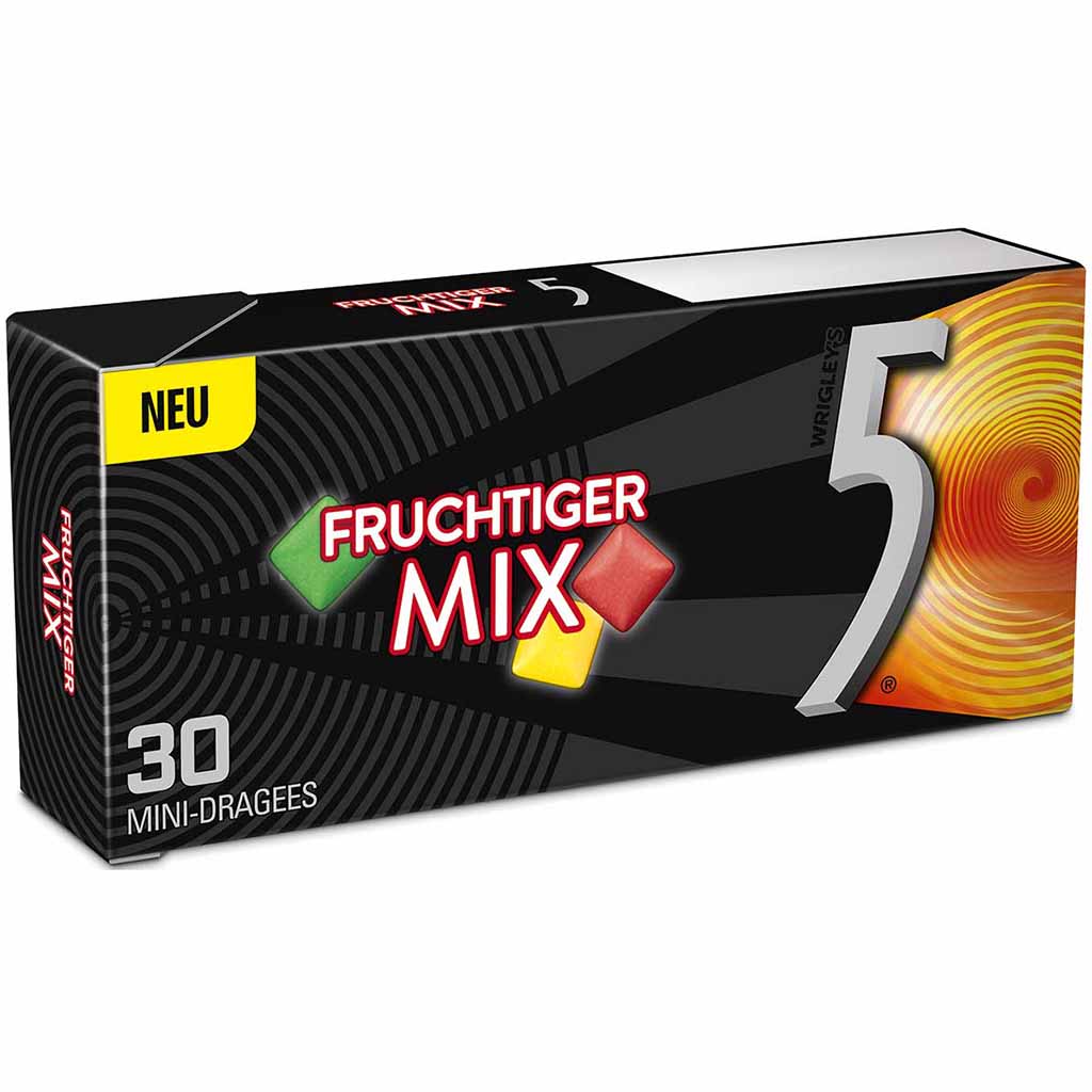 Wrigleys 5Gum 12x 30er Mini-Dragees Fruchtiger Mix MHD:1.4.22