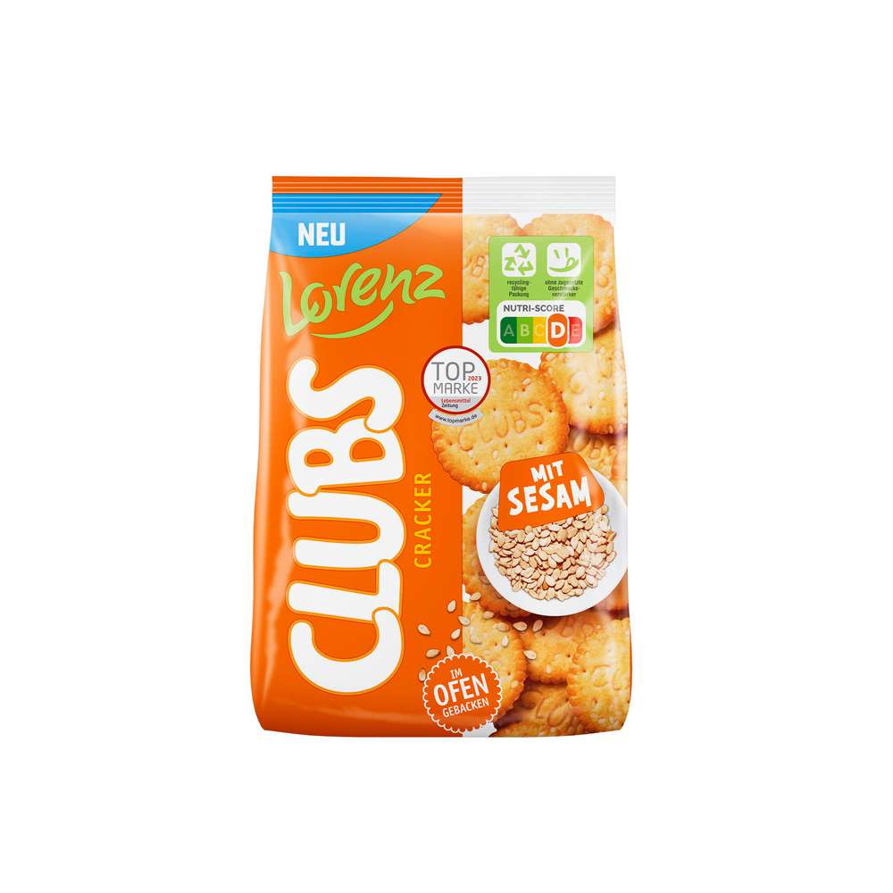 Lorenz Clubs Cracker mit Sesam 180g MHD:9.1.25