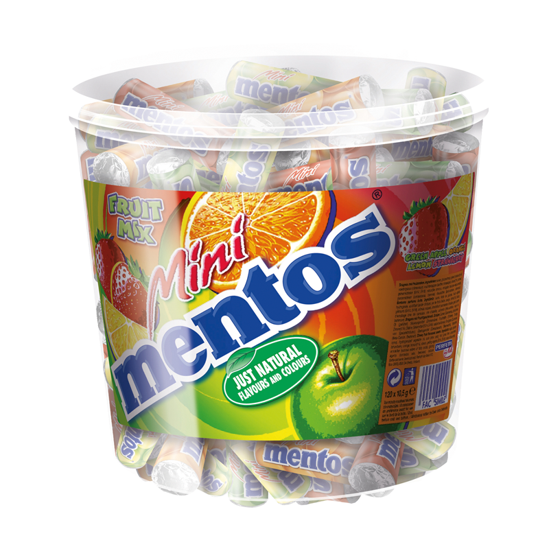 Mentos Dragees Mini Frucht 120er Dose MHD:30.3.26