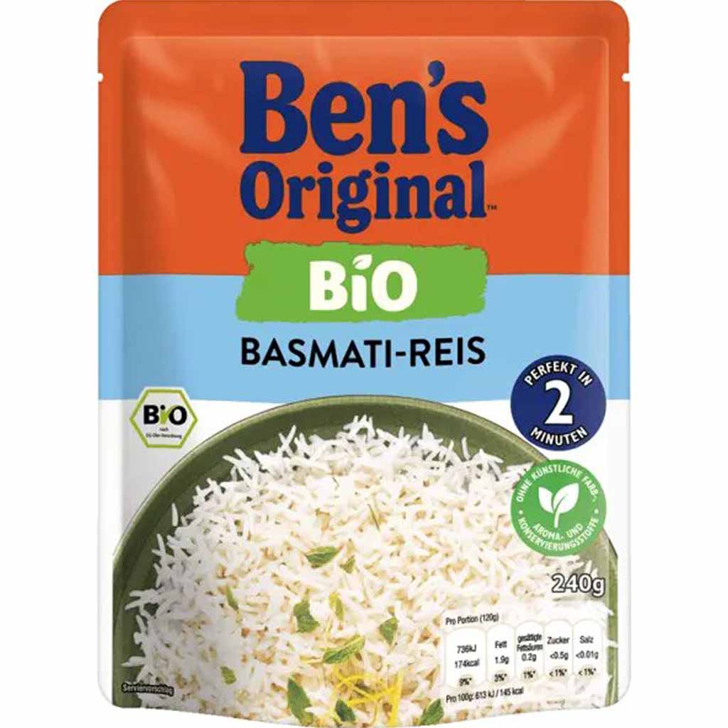 6x Bens Original Express Bio Basmati-Reis á 240g=1440g MHD:10.7.22