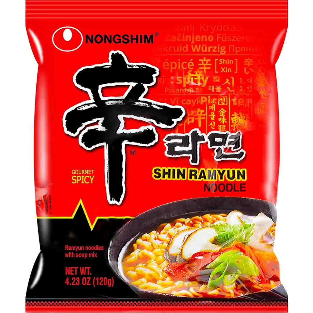 Nongshim Instant Nudelgericht Shin Ramyun Spicy 6x120g=720g MHD:19.7.24