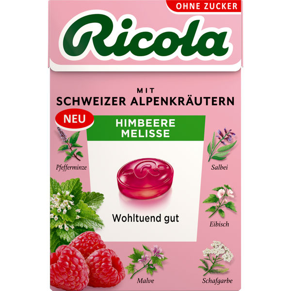 Ricola Himbeere Melisse ohne Zucker 10 x 50g MHD:30.11.25