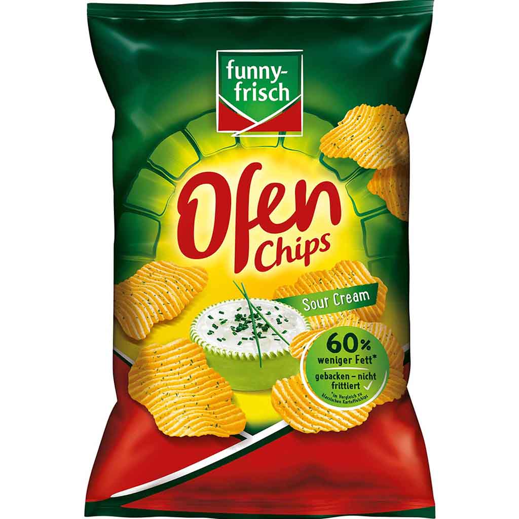 funny frisch Ofen Chips Sour Cream 150g MHD:1.9.22