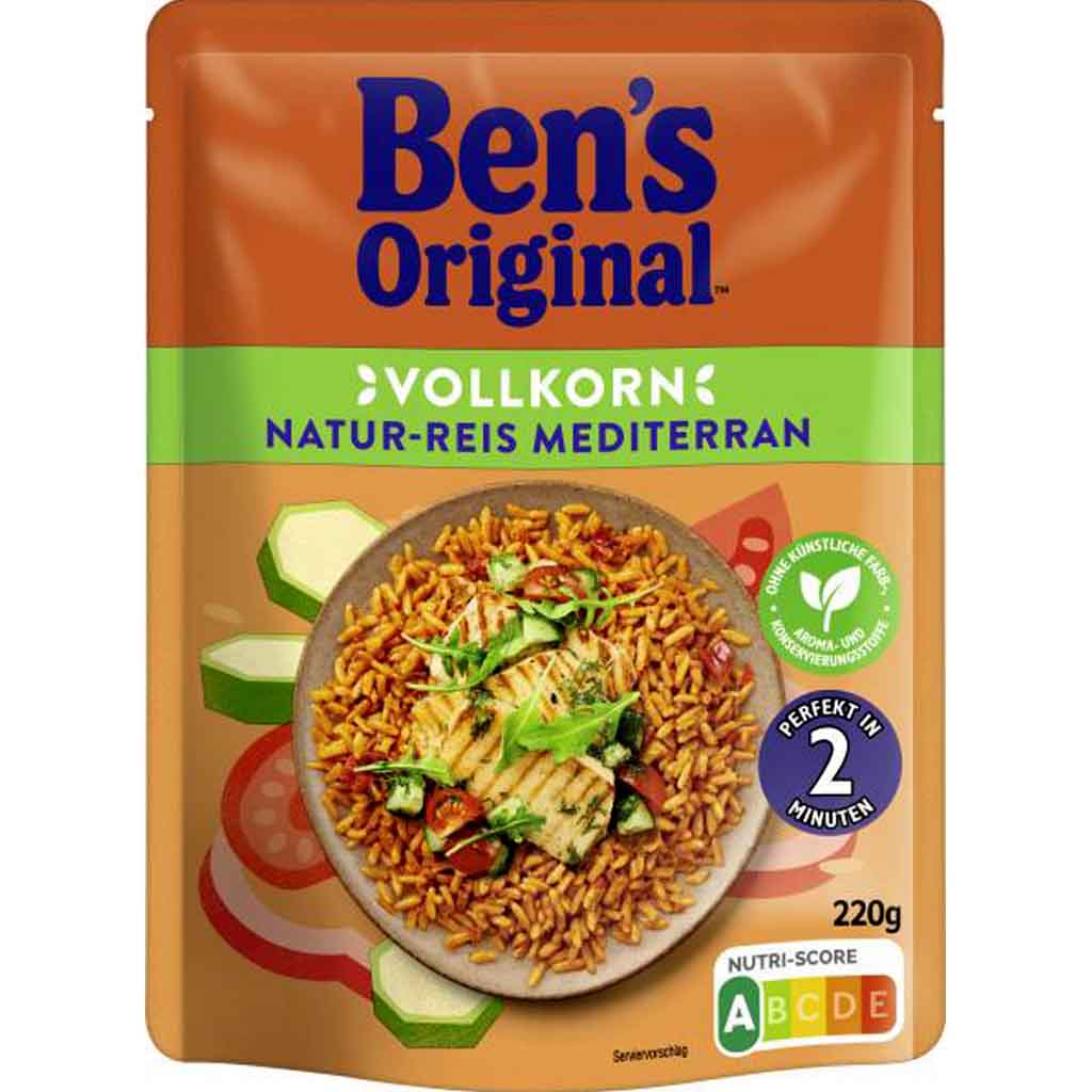 6x Bens Original Express Naturreis Mediterran Vollkorn á 220g=1320g MHD:28.3.24