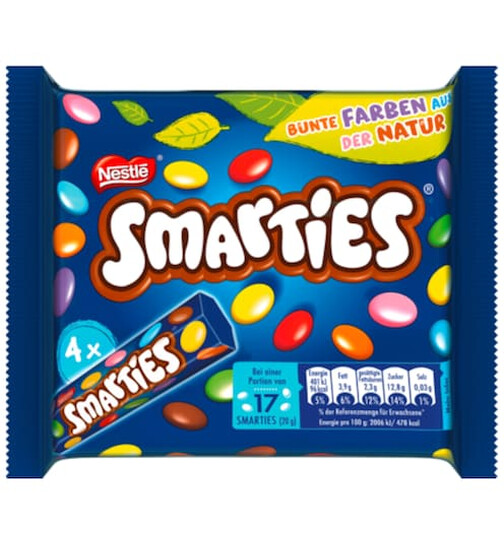 Smarties Rollen Hexagon 4x38g MHD:31.1.22