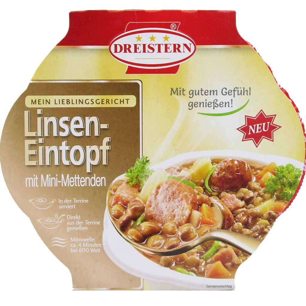 Dreistern Fertiggericht Linseneintopf 400g MHD:16.8.22