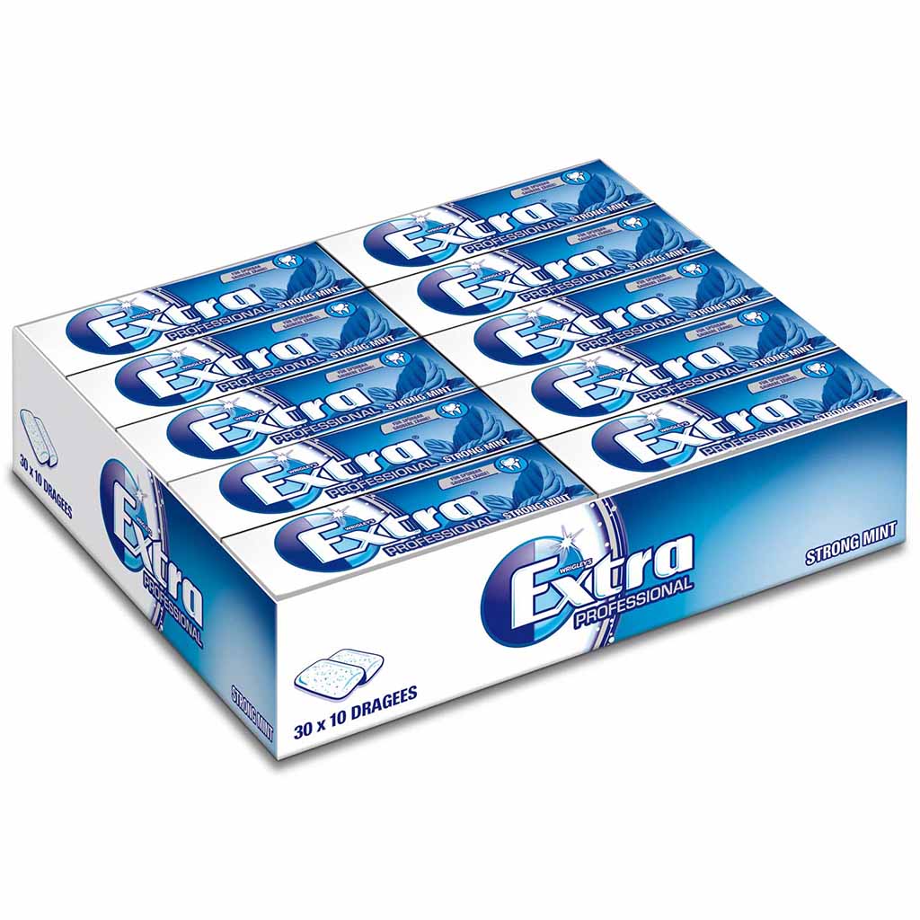 30x Wrigleys Extra Professional Strong Mint 10er Dragees MHD:29.4.24
