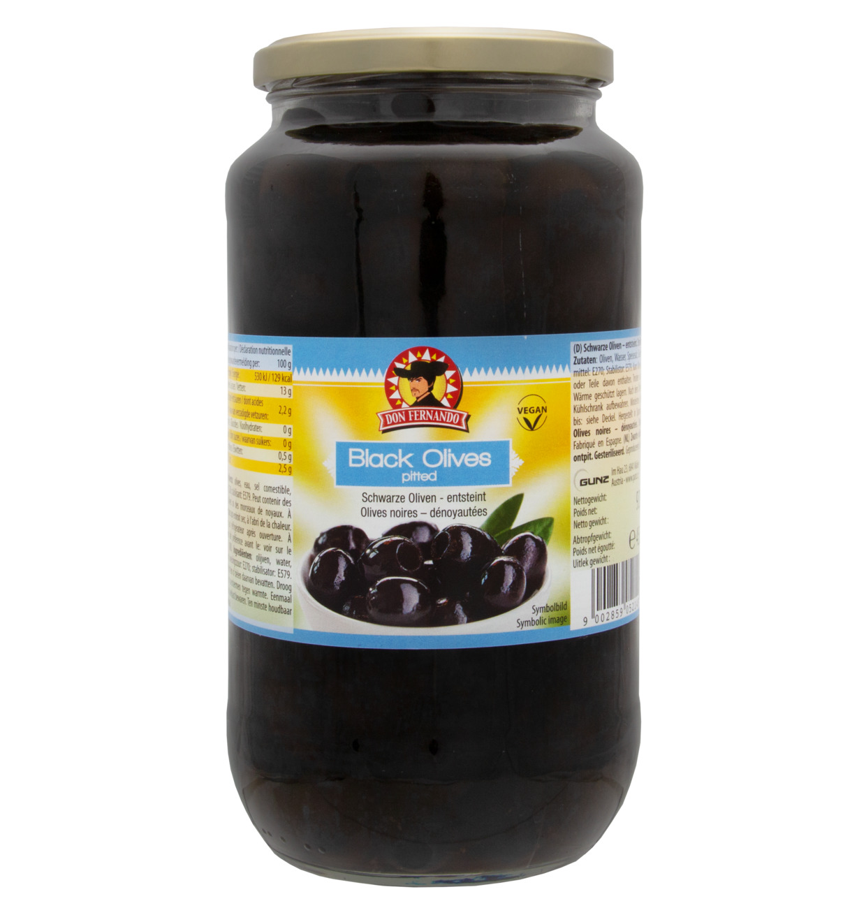 Don Fernando Schwarze Oliven entsteint 920g MHD:3.6.27
