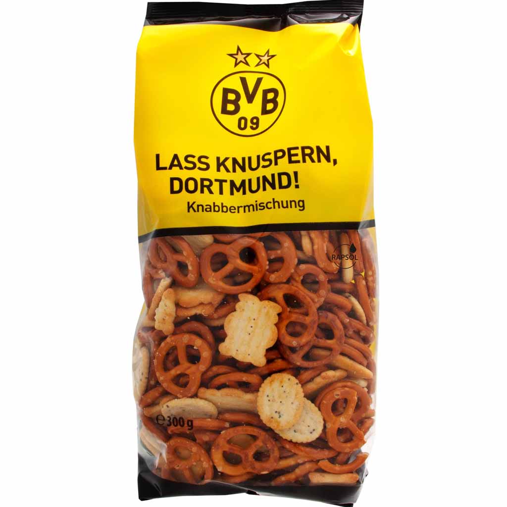 Snackline BVB 09 Lass Knuspern Dortmund! Knabbermischung 300g MHD:1.8.24