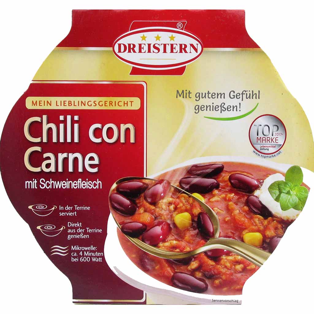 Dreistern Fertiggericht Chili con Carne 400g MHD:15.11.25