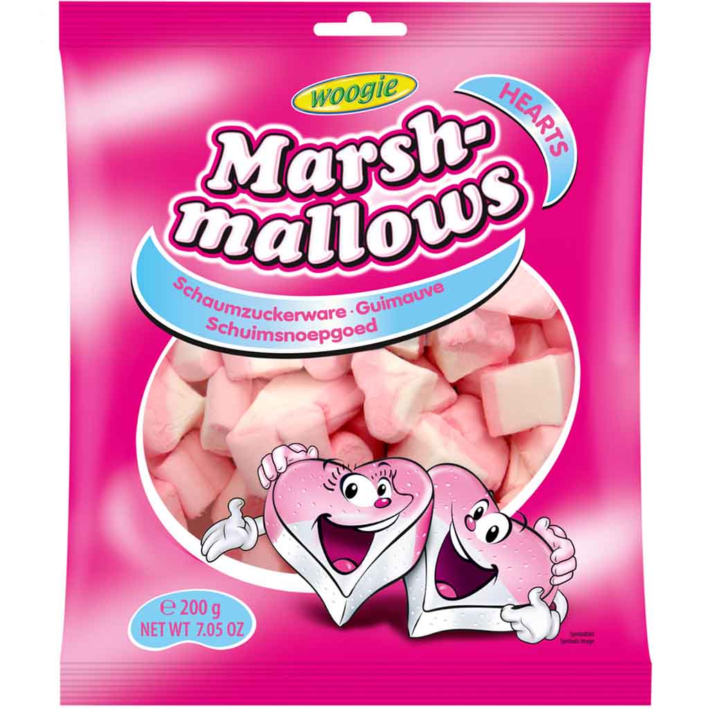 Woogie Marshmallows Hearts 200g MHD:20.6.25