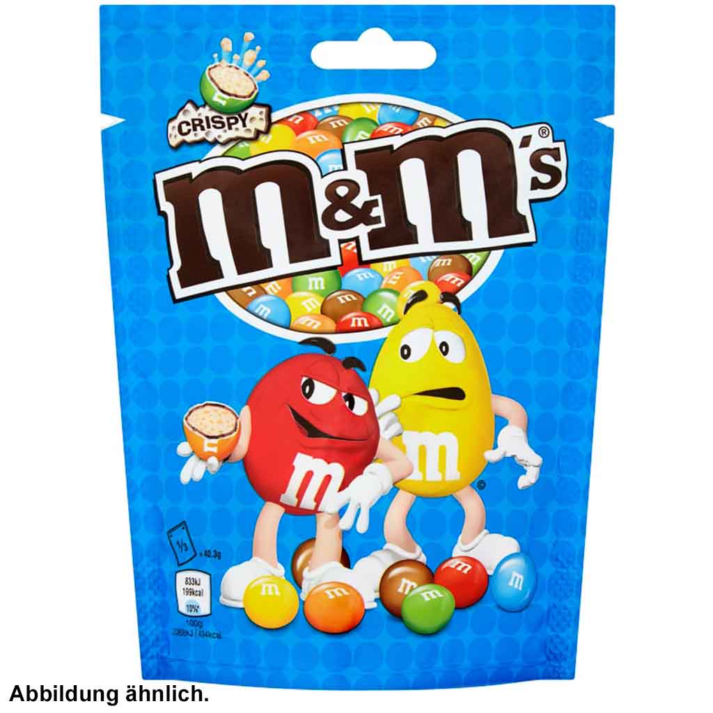M&Ms Angebot Crispy 309g MHD:27.6.21