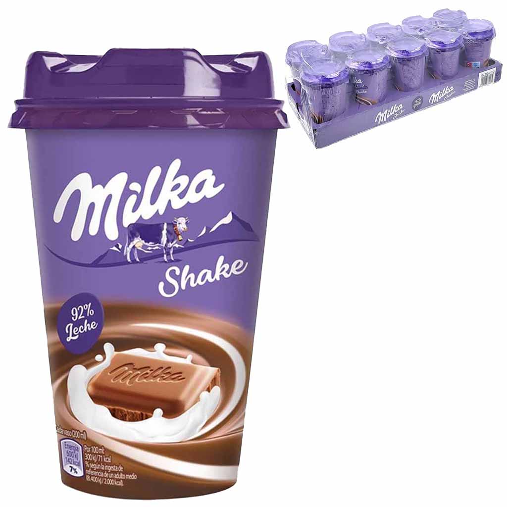 10x Milka Shake Schokoladen-Milchshake 92% Milch 10x200ml Becher 2L EAN 8410128789084 EAN 8410128789077