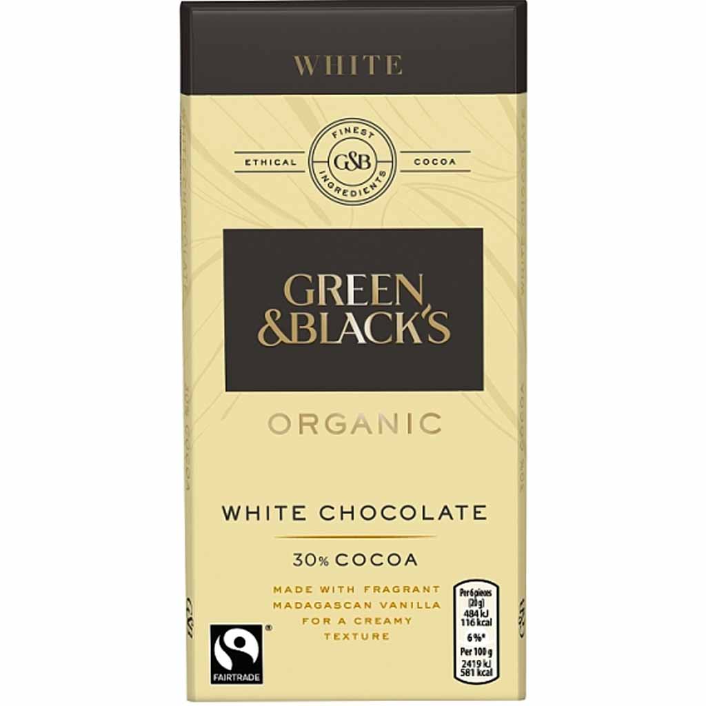 Green & Blacks Tafelschokolade Bio White Chocolate Vanille 30% Cocoa 90g MHD:11.1.22