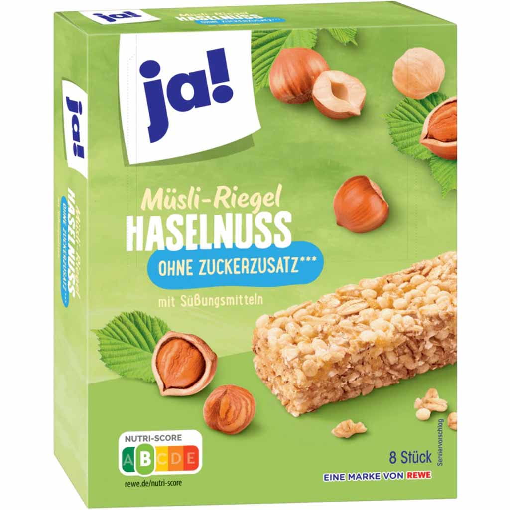 ja! Müsliriegel Haselnuss 8er 200g MHD:11.4.25