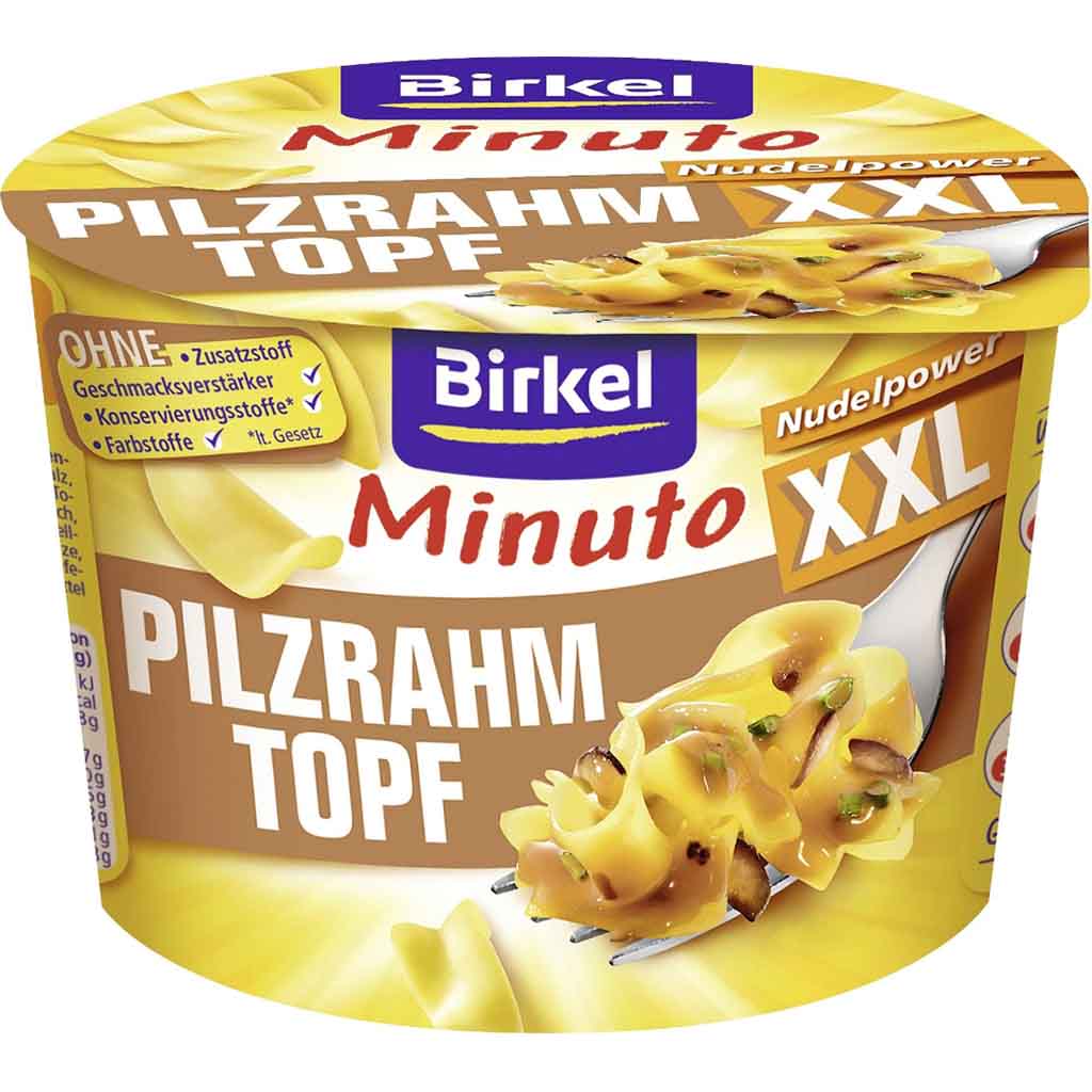 Birkel Minuto Nudelpower XXL Pilzrahmtopf 6x78g=468g MHD:30.9.24