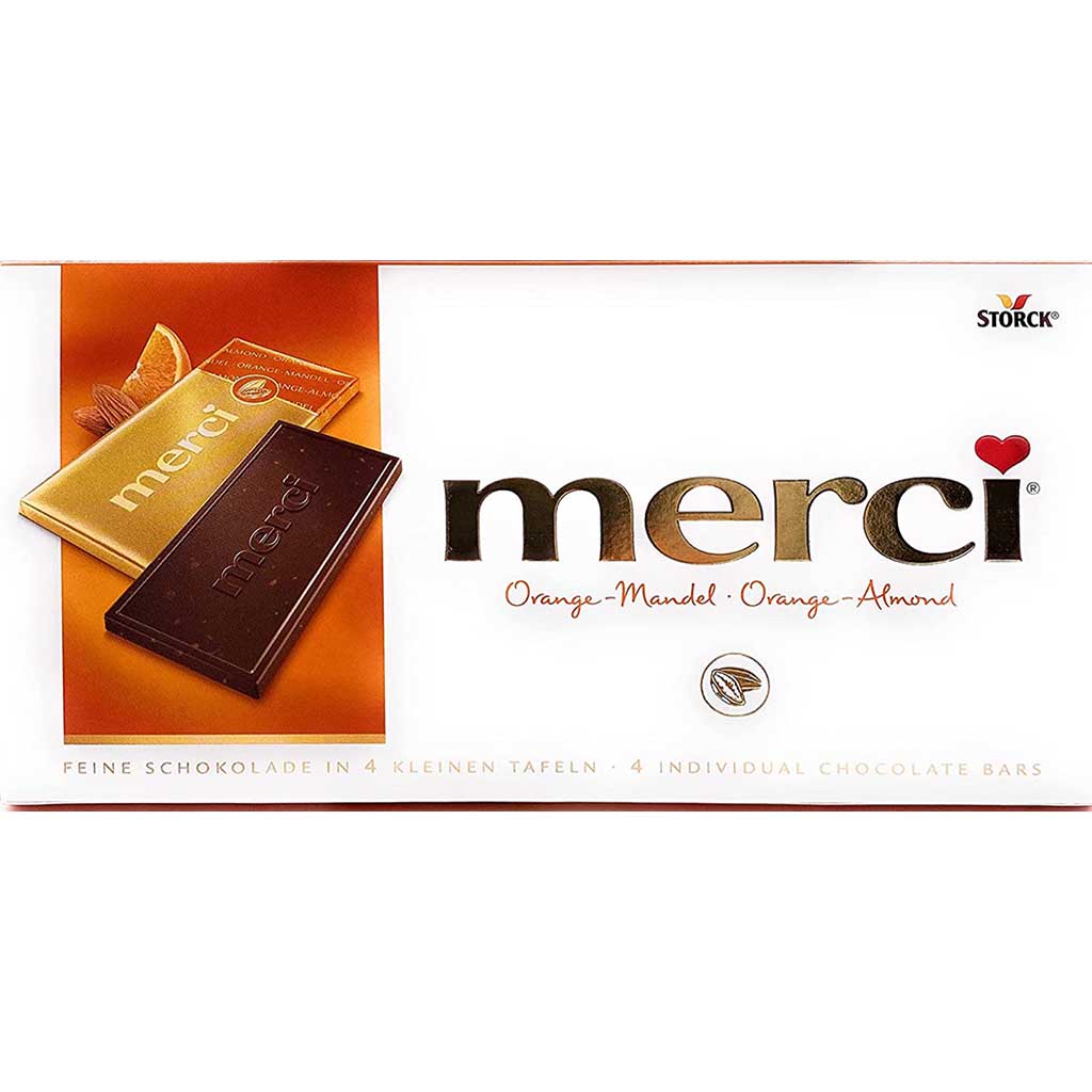 Merci feine Schokolade Orange-Mandel 100g MHD:1.8.22