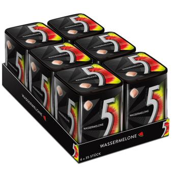 Wrigleys 5Gum Wassermelone 6x 35er Kaugummi Dose MHD:1.10.24