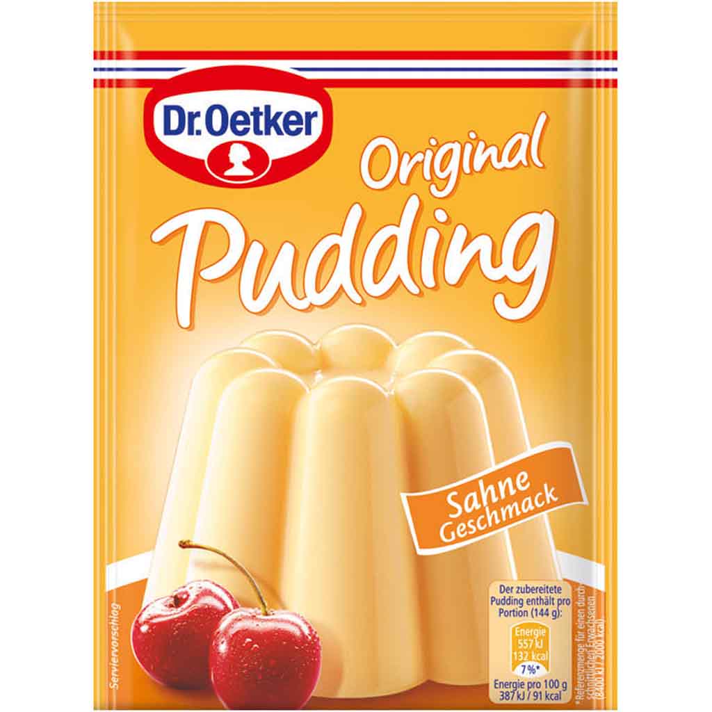 Dr.Oetker Original Pudding Sahne Geschmack 4er Pack 148g MHD:30.5.23