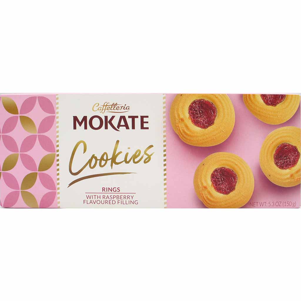 Mokate Keksringe mit Himbeereschmack Füllung 150g MHD:22.1.22