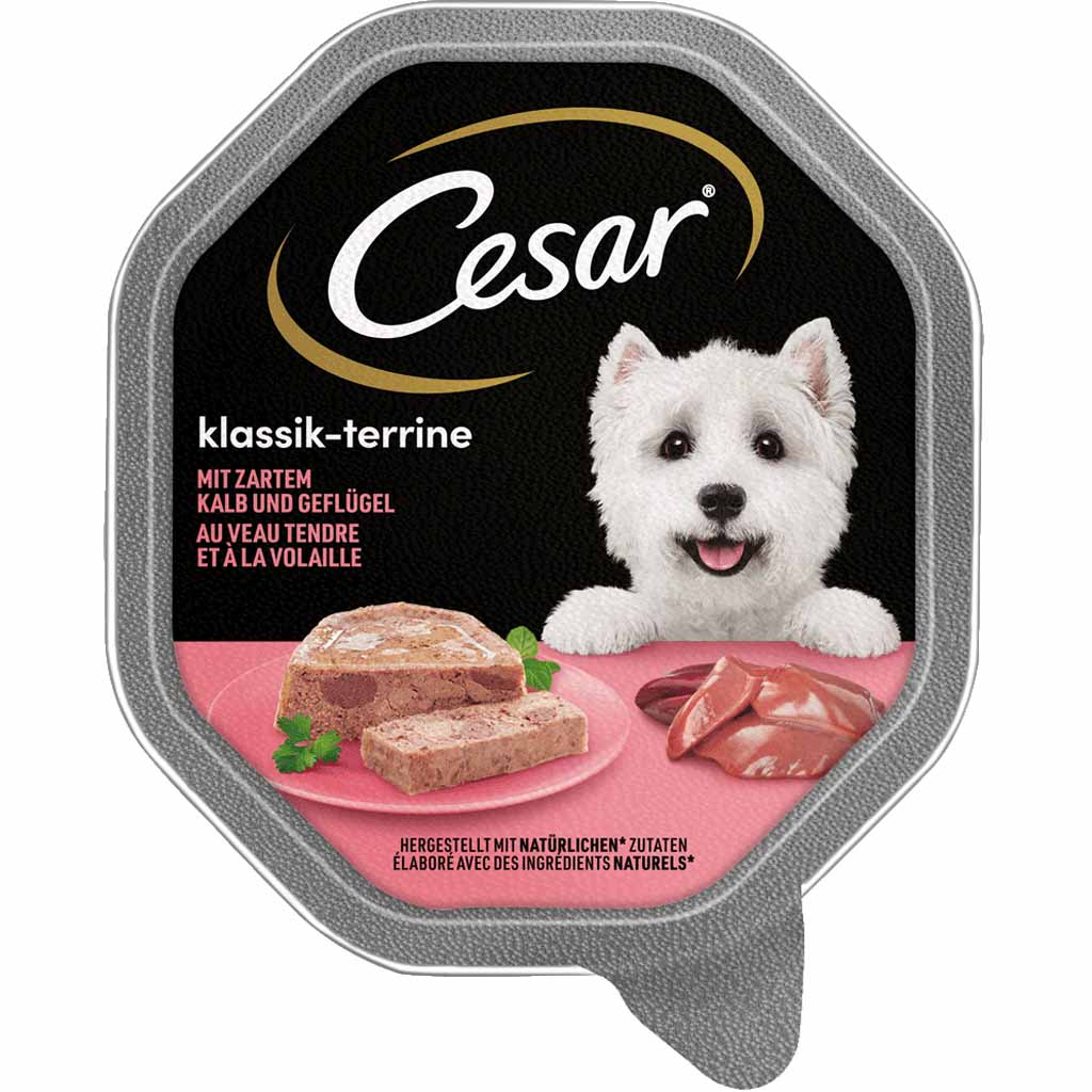 14x Cesar Klassik-Terrine mit Kalb und Geflügel á 150g=2,1kg MHD:3.7.23
