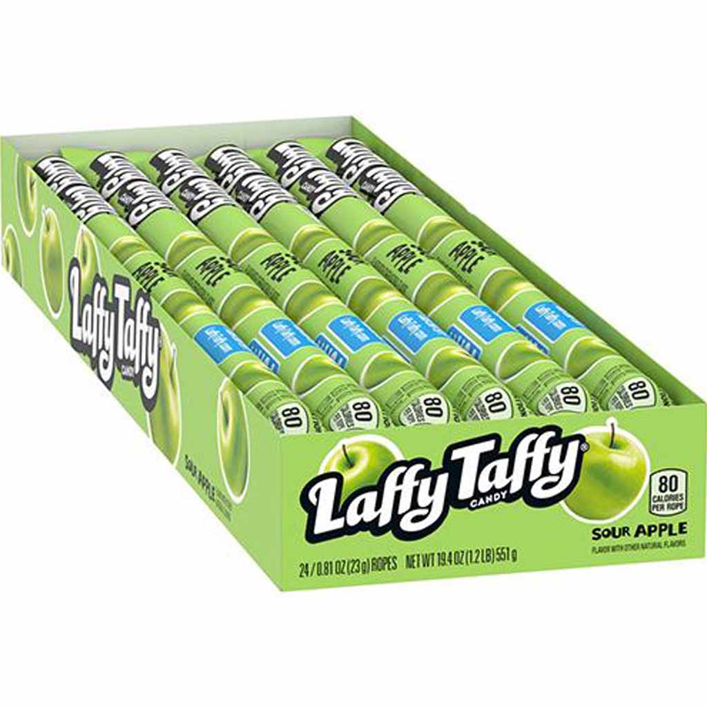 24x Laffy Taffy Kaustangen Sour Apple á 23g=551g MHD:30.12.21