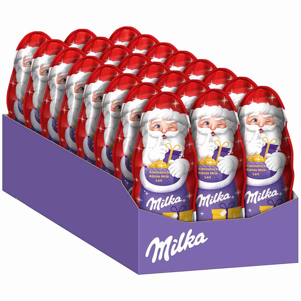 24x Milka Weihnachtsmann Alpenmilch á 45g=1080g MHD:31.3.25