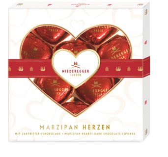 Niederegger Marzipan Herzen 125g MHD:28.2.25