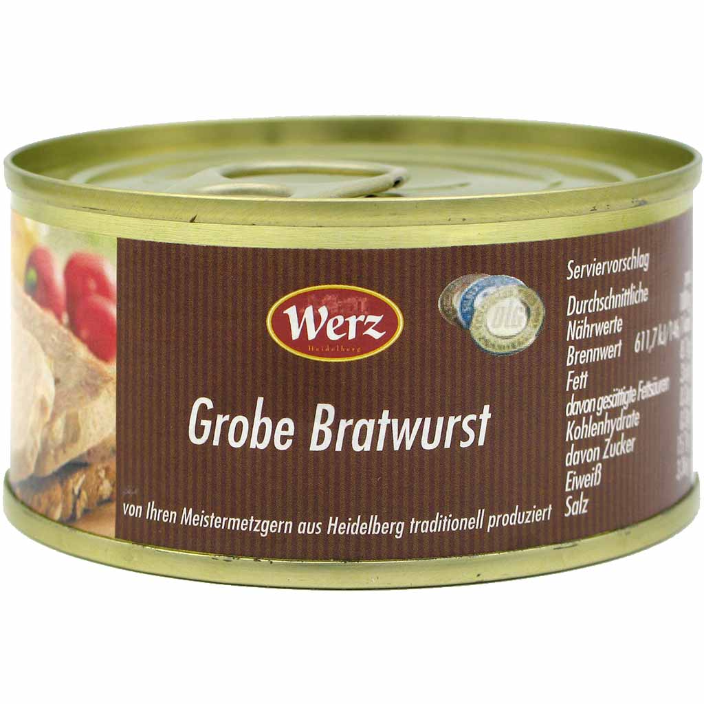 Werz Hausmacher Dosenwurst Grobe Bratwurst 125g MHD:29.2.24