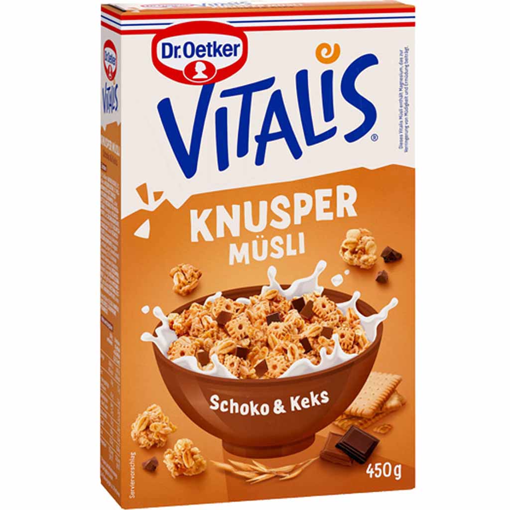 Dr.Oetker VITALIS Knusper Müsli Schoko & Keks 450g MHD:30.12.24