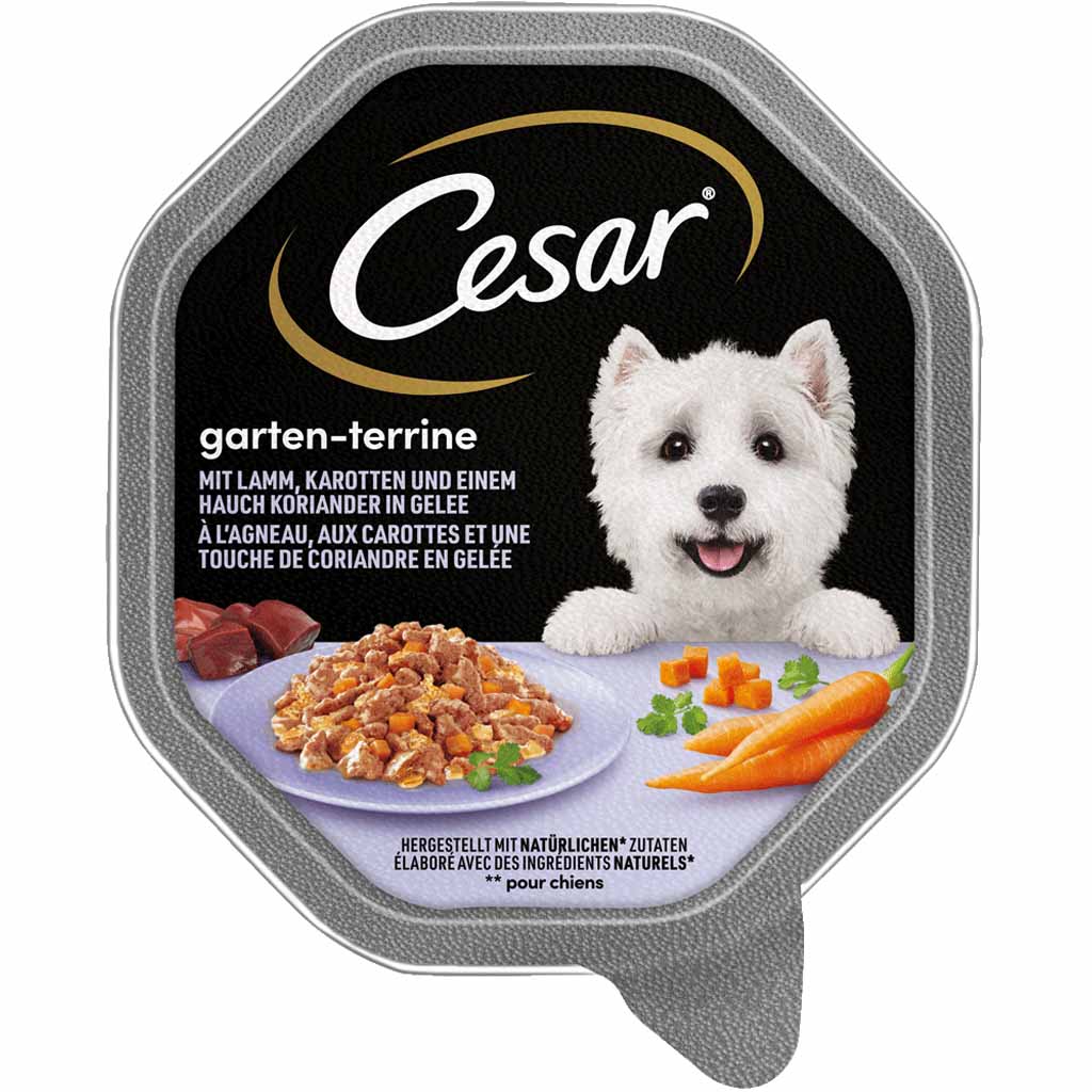 14x Cesar Garten-Terrine mit Lamm und Karotten á 150g=2,1kg MHD:4.5.23