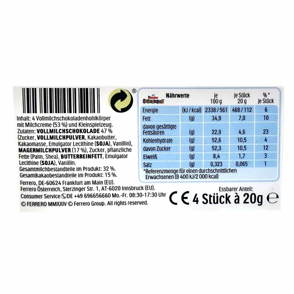 kinder Überraschung Classic-Ei PAW Patrol 4er 80g, 4008400244624