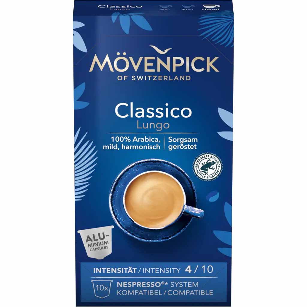 Mövenpick Kapseln Nespresso Classico Lungo 10er 57g MHD:30.1.26