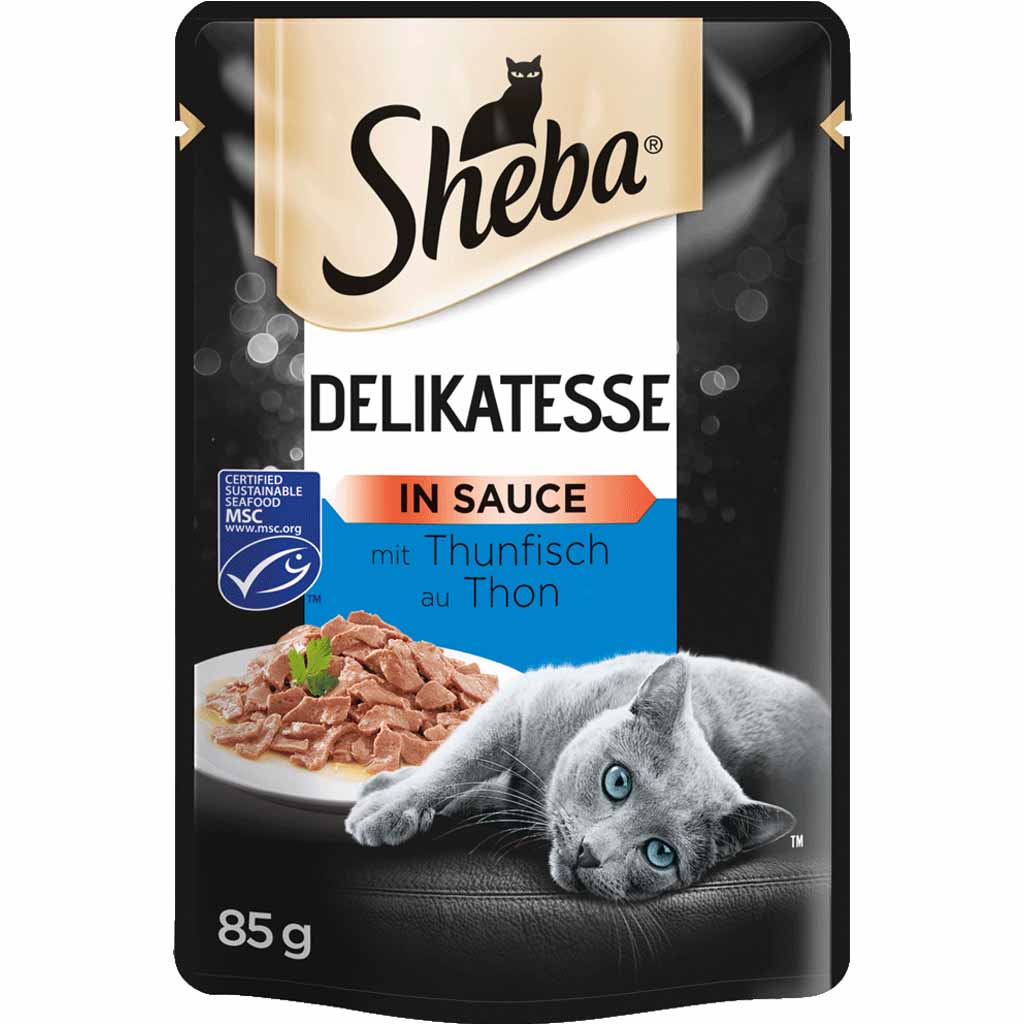24x Sheba Delikatesse in Sauce mit Thunfisch á 85g=2040g MHD:5.11.24