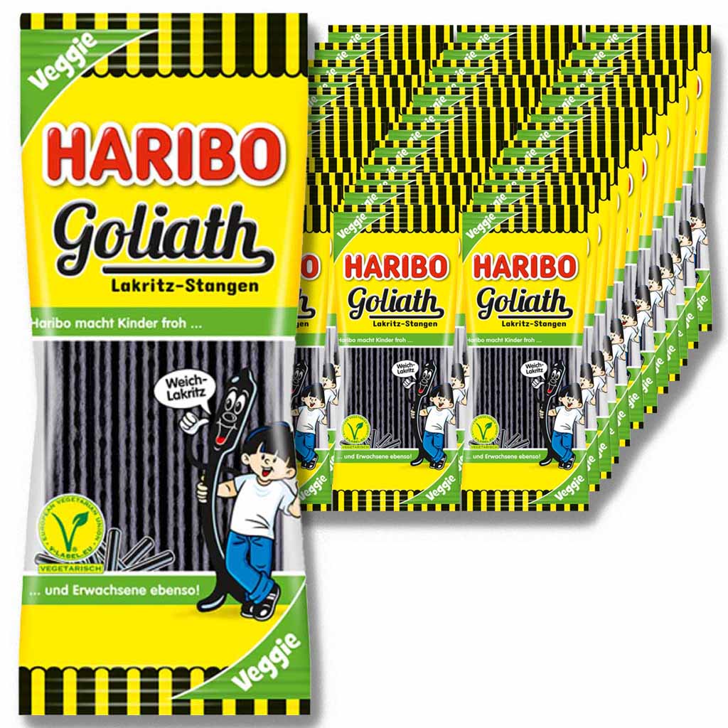 30x ,Haribo, Goliath, Lakritz-Stangen, 30x125g, 3750g, weiches Lakritz, vegan, ohne künstliche Farbstoffe
