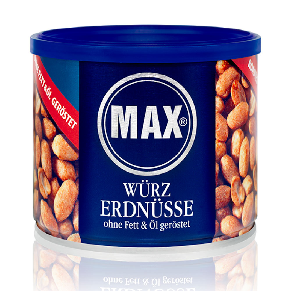 MAX Würz Erdnüsse ohne Fett und Öl geröstet 300g MHD:28.7.25