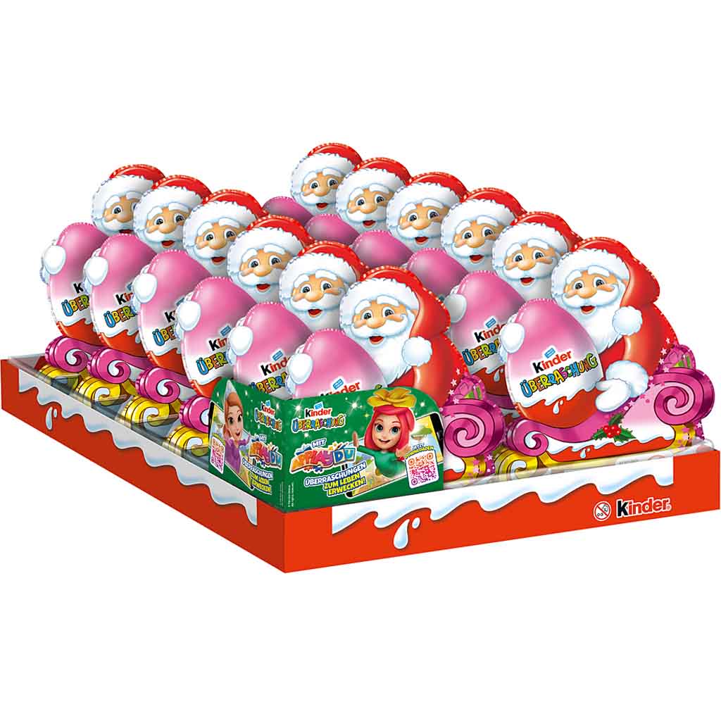 Kinder Schokolade Rosa Weihnachtsmann mit Überraschung 12x75g=900g MHD:20.4.22