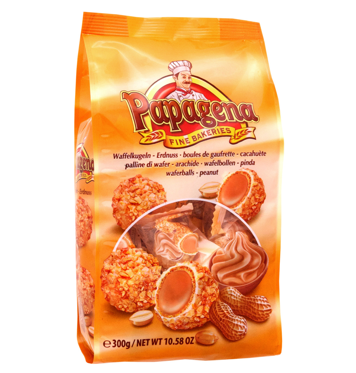 Papagena Waffelkugeln mit Erdnuss 300g MHD:29.4.25