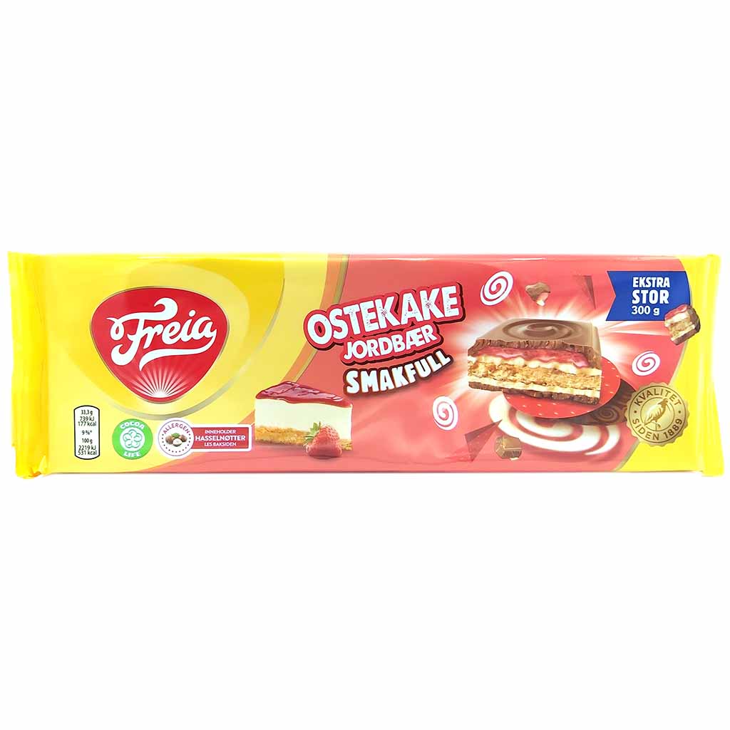Freia Tafelschokolade Käsekuchen mit Erdbeere Geschmack 300g