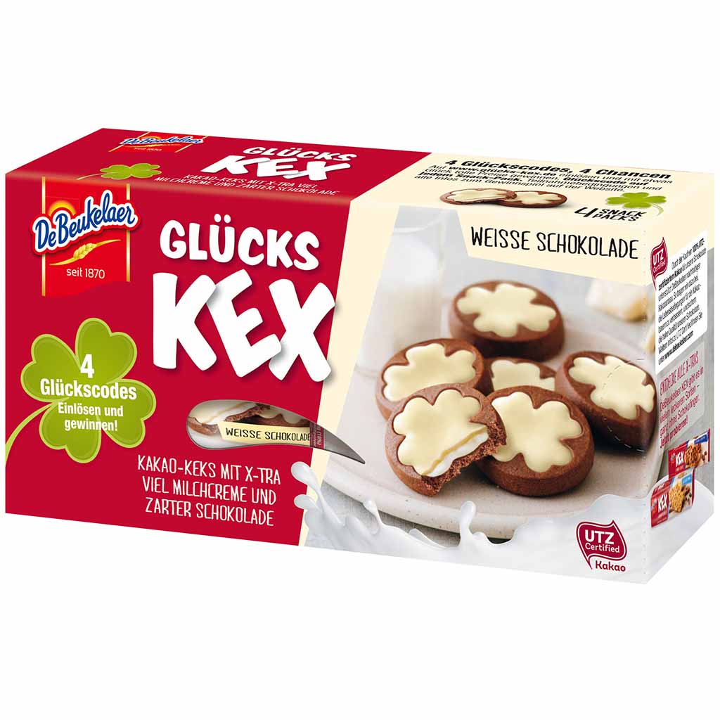 DeBeukelaer GlücksKEX Weiße Schokolade 150g MHD:1.12.23
