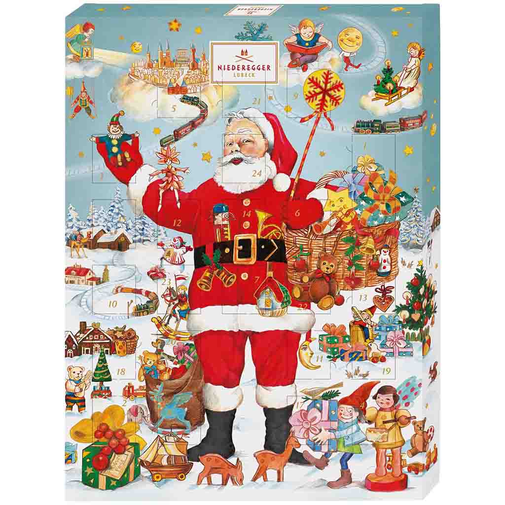 Niederegger Adventskalender Weihnachtsmann 500g MHD:30.3.24
