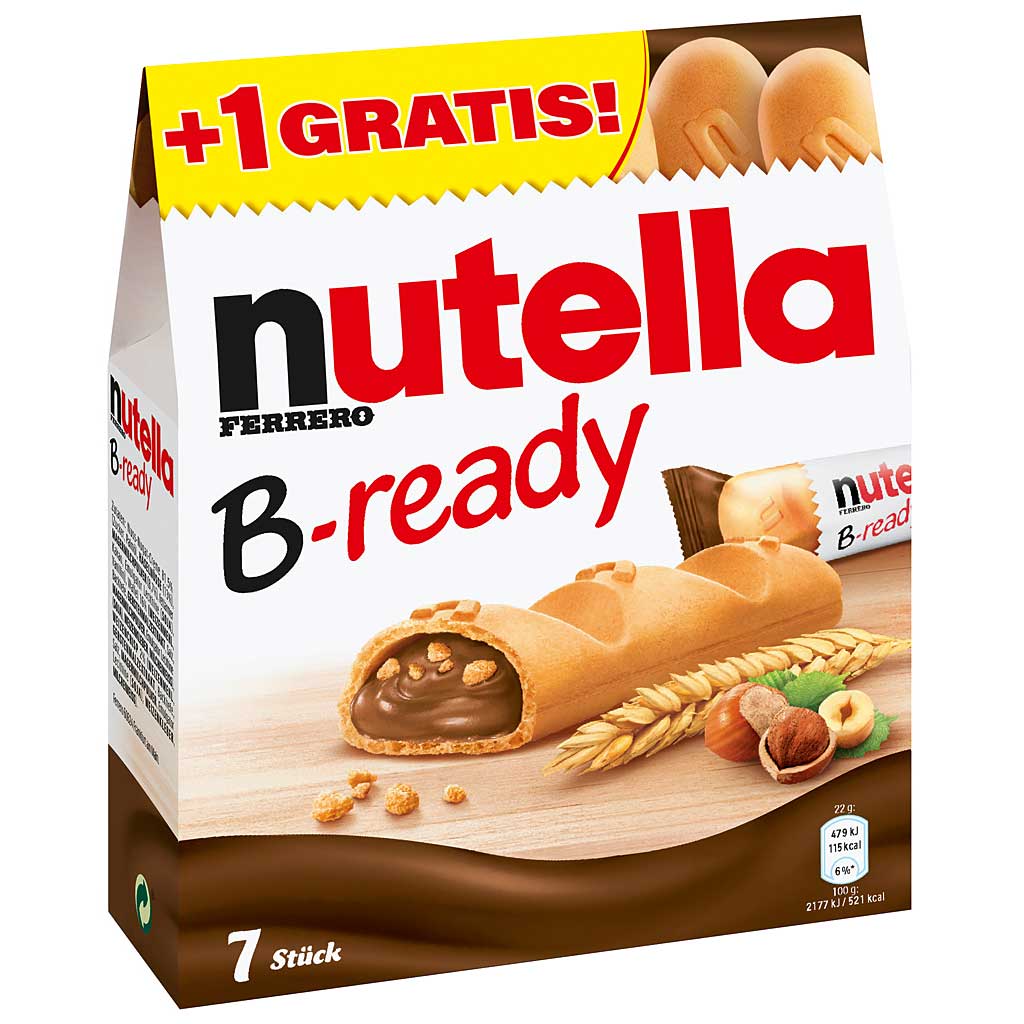 Nutella B-Ready 7er 154g MHD:23.8.23