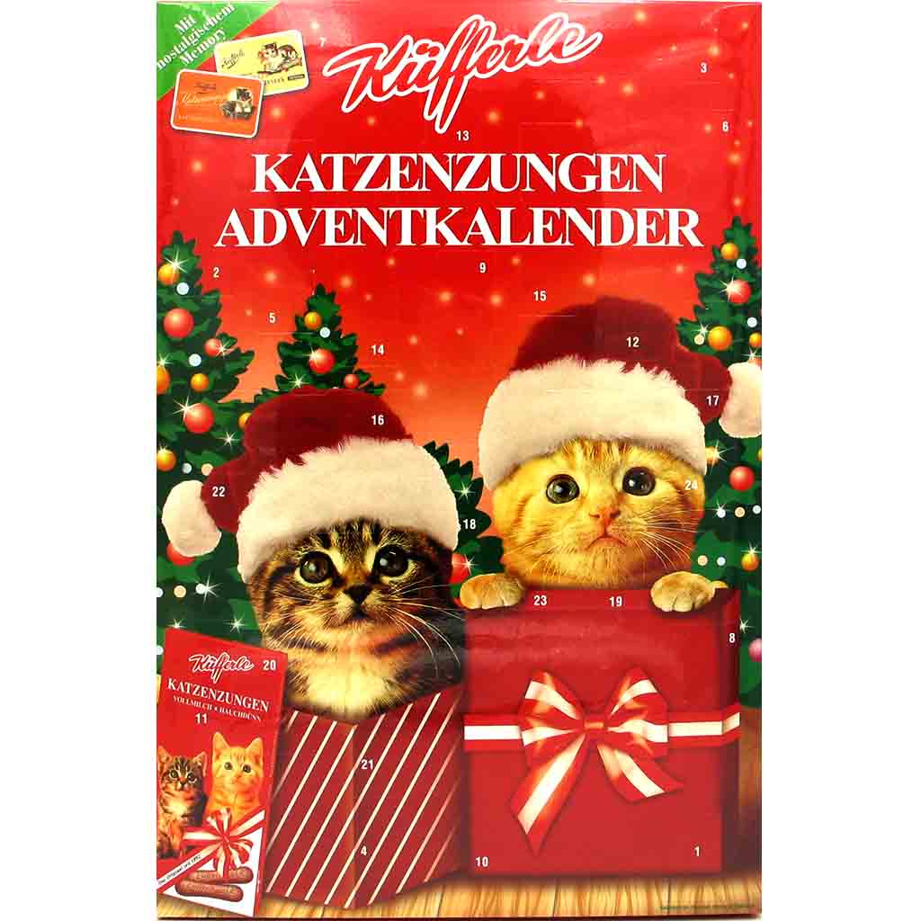 Küfferle Adventskalender Katzenzungen 100g MHD:30.6.23
