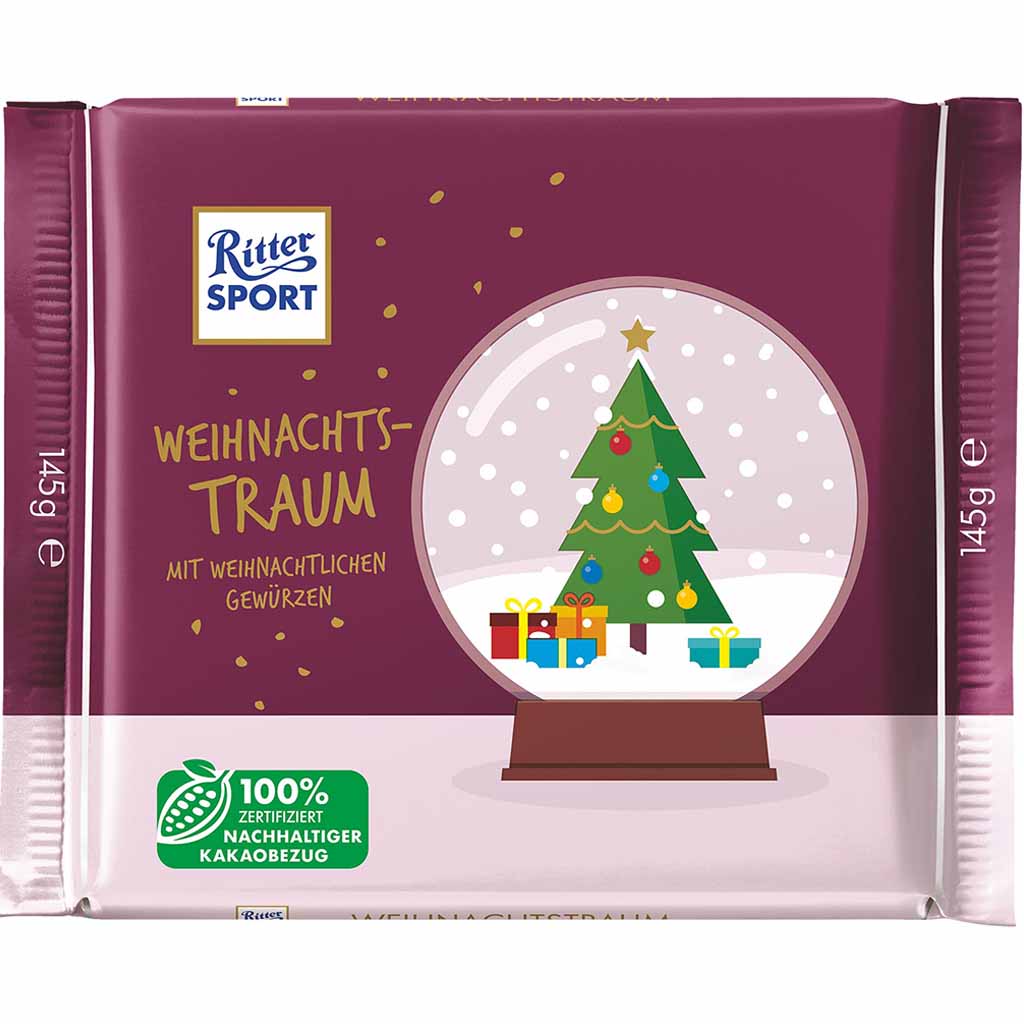 Ritter Sport Tafelschokolade Weihnachtstraum 145g MHD:1.4.24