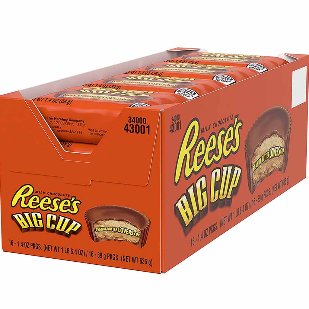 16x Reeses Peanut Butter Big Cup á 39g=635g MHD:30.8.24