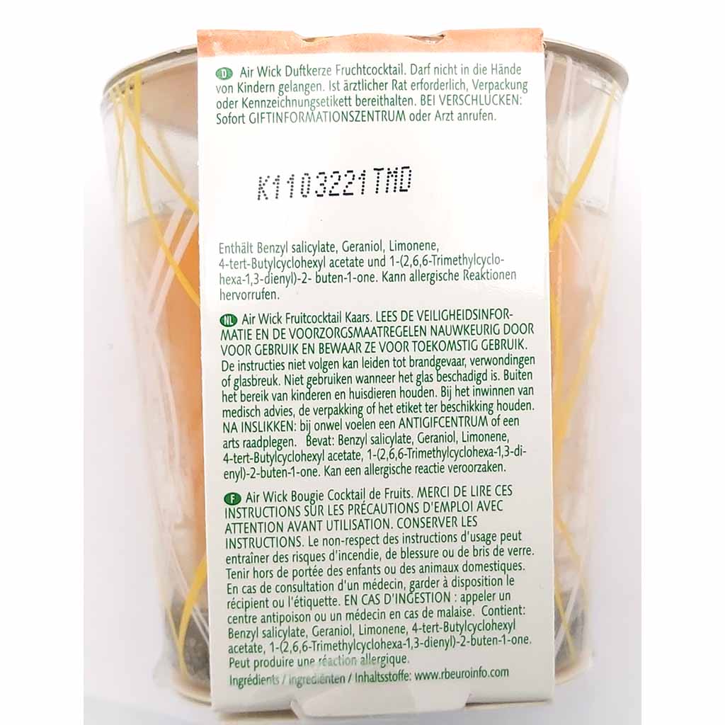 6x Air Wick Duftkerze Fruchtcocktail 6x105g im Glas