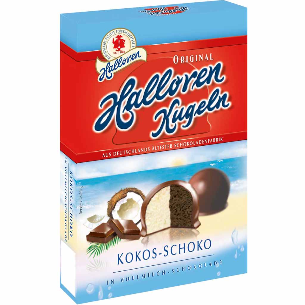 Original Halloren Kugeln Kokos-Schoko 125g MHD:18.10.22